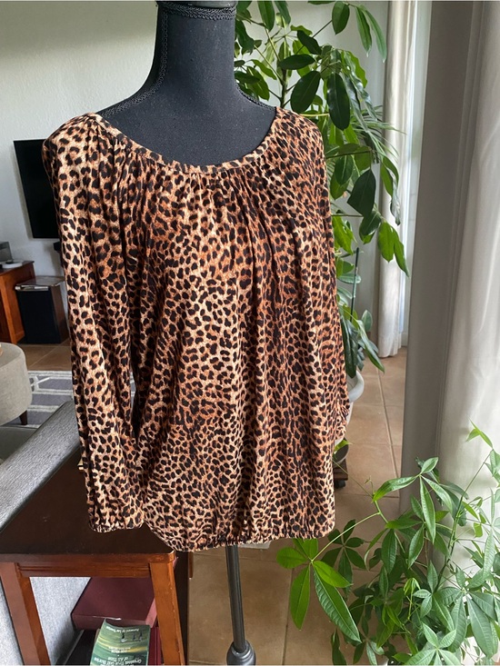 Michael Kors Tops - Michael Kors Leopard-Print Blouse in Brown and Black